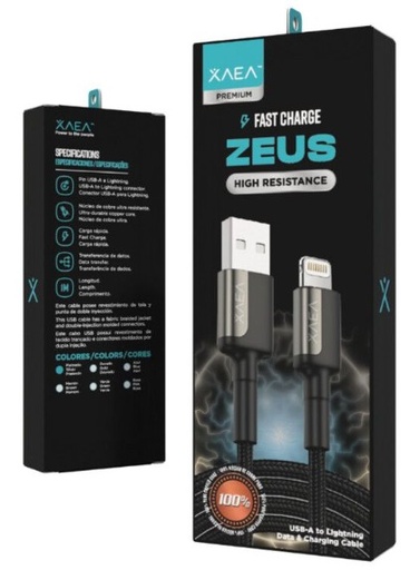 [CABX0810410] CABLE USB LIGHTNING MODX-104C - ZEUS - XAEA - PLATEADO