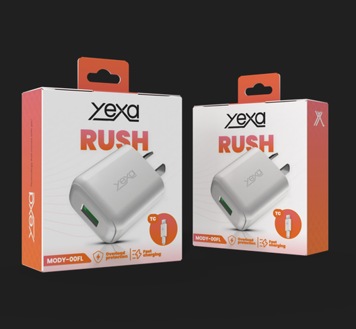 [CAR2209400FL001] CARGADOR 220V 4.8A RUSH 1USB + CABLE TIPO C Y-00FL - YEXA - BLANCO